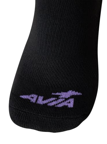 Avia Women's Athletic Performance Cushioned No Show Solid Socks (10 Pack), Size 4-9, Black Logo