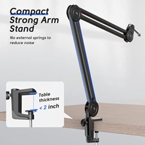 FIFINE Microphone Arm Stand-Heavy Duty Boom Arm, Suspension Scissor Adjustable Mic Stand with Desk Mount, 5/8" Screw, Cable Ties, for Recording Gaming Streaming Podcasting-BM63