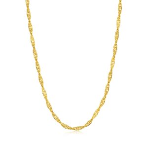 CHOW SANG SANG 999.9 24K Solid Gold Price-by-Weight Gold Twisted Chain Necklace 64425N (Approx. 0.20tael (~7.48g), 17.7 Inches, (45 CM))