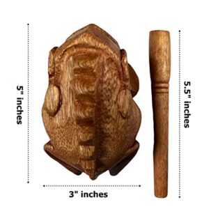 NUTTA - 5 Inches Wooden Frog Guiro Rasp Musical Instrume Wood Percussion Desk Scraping Fog with Frog Sound Idea Funny Instruments Nature Wood Music Home Garden Decoration (5 Inches)