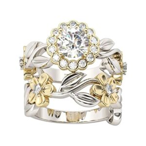 Stacking Rings for Women with Flower Teen Jewelry for Girls Ages 14-18 Best Friend Rings Knuckle Rings for Women Size 6-11 (Gold, 11)