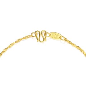 CHOW SANG SANG 999.9 24K Solid Gold Price-by-Weight Gold Twisted Chain Necklace 64425N (Approx. 0.20tael (~7.48g), 17.7 Inches, (45 CM))