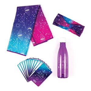 3C4G Celestial Yoga Accessory Set - Yoga Set Includes Kids Water Bottle, Yoga Towel, Yoga Headband & Kids Yoga Cards - Yoga Accessories for Girls Ages 6-8-10-12-14-16 by Make It Real