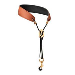 miwayer sax neck strap professional saxophone harness leather padded soft neck sling adjustable for baritone alto tenor soprano baritone and bari sax