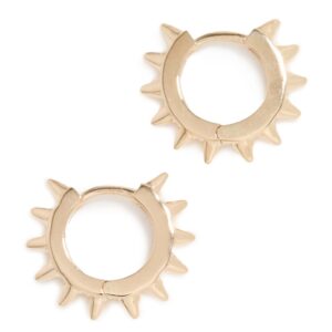 Zoe Chicco Women's 14k Gold Spiked Hinge Huggie Hoops, Yellow Gold, One Size