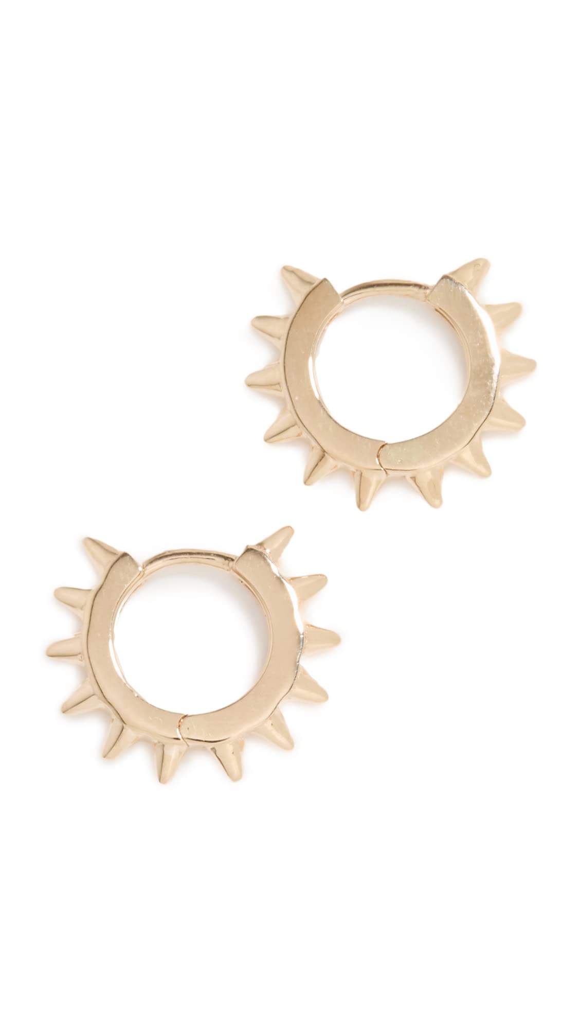 Zoe Chicco Women's 14k Gold Spiked Hinge Huggie Hoops, Yellow Gold, One Size