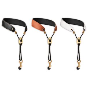 Miwayer Sax Neck Strap Professional Saxophone Harness Leather Padded Soft Neck Sling Adjustable For Baritone Alto Tenor Soprano Baritone And Bari Sax