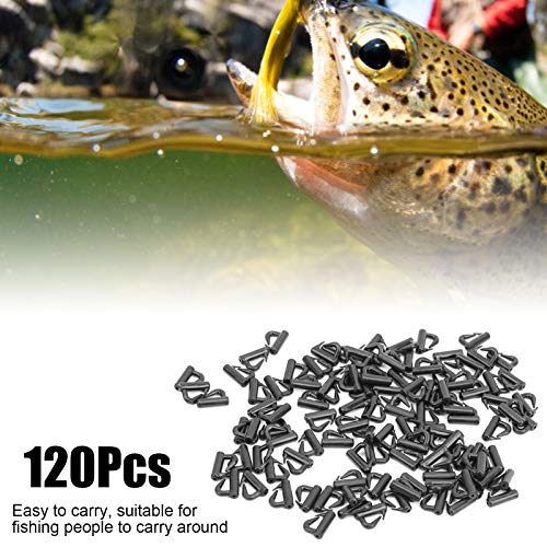 Keenso 120Pcs Clevis Rotates Spinner, Clevis Rotates Spinner Snaps Fly Tying Tools Black Fishing Tackle Fast Change Snaps Other Fishing Tools and Accessories