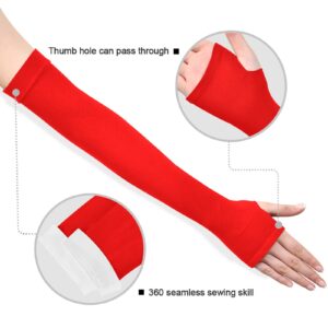 Kigai Red Cooling Sleeves for Arm Compression Sleeve with Thumb Hole UV Sun Protective Arm Cover for Men Women Gardening Outdoor Activity