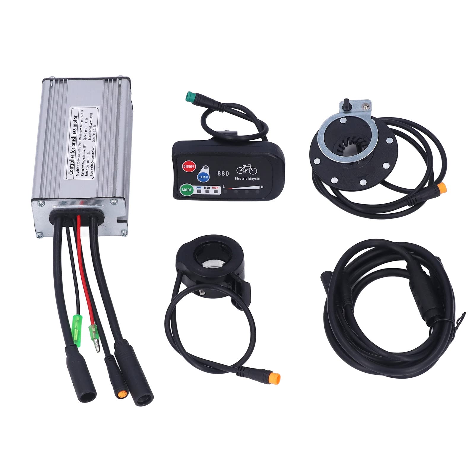 Electric Bike Conversion Kit, Lithium Battery Conversion Kit 36V 48V 22A Controller with LED 880 Display 1 to 2 Connecting Line Kit for 500W Motor