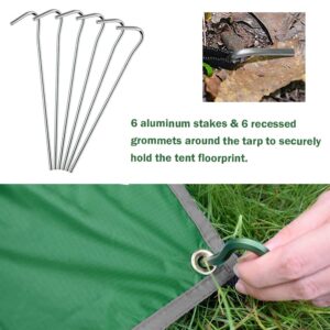 Pop Up Tent + Camping Tent Ground Cloth for 4-6 Person