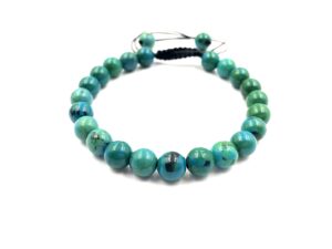 shnaya jewels aaa chrysocolla a natural healing power gemstone crystal beads unisex adjustable macrame bracelets 8mm