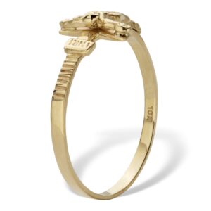 PalmBeach 10K Yellow Gold Stackable Crucifix Ring Sizes 6-10 Size 8