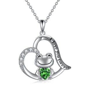 poplyke frog urn necklace for human sterling silver pet necklace for ashes for women necklace jewelry (frog urn necklace)