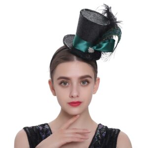 comott mini top hat headband fascinator ostrich feather top hat for derby tea party