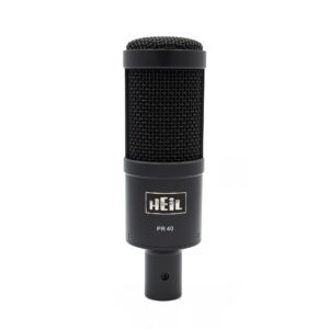 Heil PR 40 Dynamic Microphone for Streaming, Podcast, Recording, and Broadcast, XLR Microphone for Live Music, Wide Frequency Response, Smooth Sound, Superior Rear Noise Rejection and Durable - Black