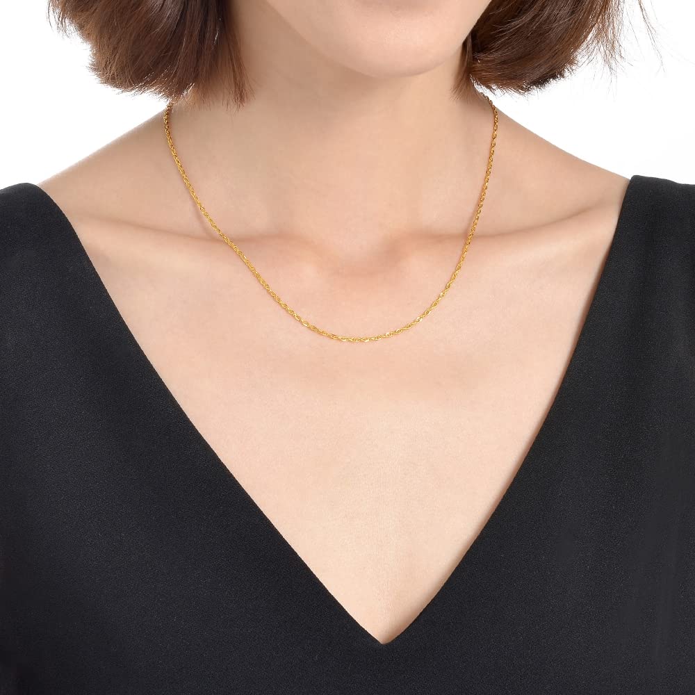 CHOW SANG SANG 999.9 24K Solid Gold Price-by-Weight Gold Twisted Chain Necklace 64425N (Approx. 0.20tael (~7.48g), 17.7 Inches, (45 CM))