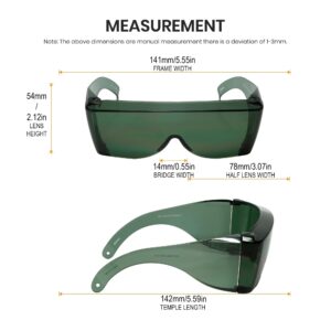 Calabria 3000 Fit Over Safety Glasses Fitover Eyewear Copper Green Smoke 3 Pack Men Women Wrap Around Anti Fog Scratch Glare