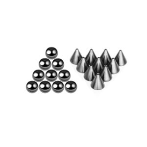 COLORFUL BLING Fake Eyebrow Nose Lip Ring Labret Studs Stainless Steel Replacement Balls Spike with 20pcs Sticker Non-Piercing Body Jewelry Fake Skin Sticker Piercing-3mm black