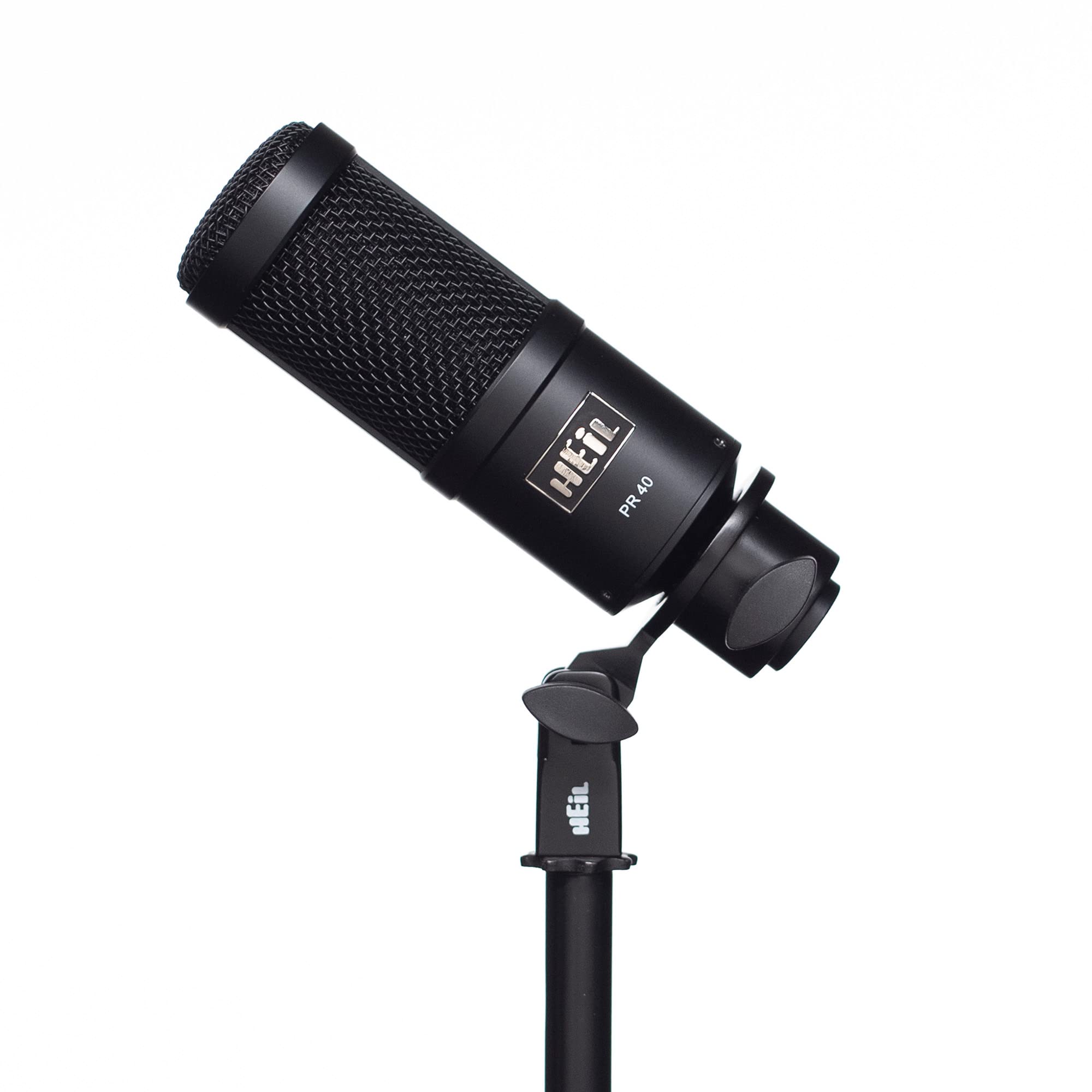 Heil PR 40 Dynamic Microphone for Streaming, Podcast, Recording, and Broadcast, XLR Microphone for Live Music, Wide Frequency Response, Smooth Sound, Superior Rear Noise Rejection and Durable - Black