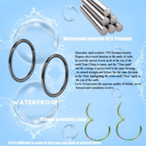 20g Small Nose Rings Hoops Grade 23 Titanium Black Hinged Seamless Rings Clicker Sleeper Top Cartilage Daith Rook Snug Tragus Piercing Hoop Earrings 7mm