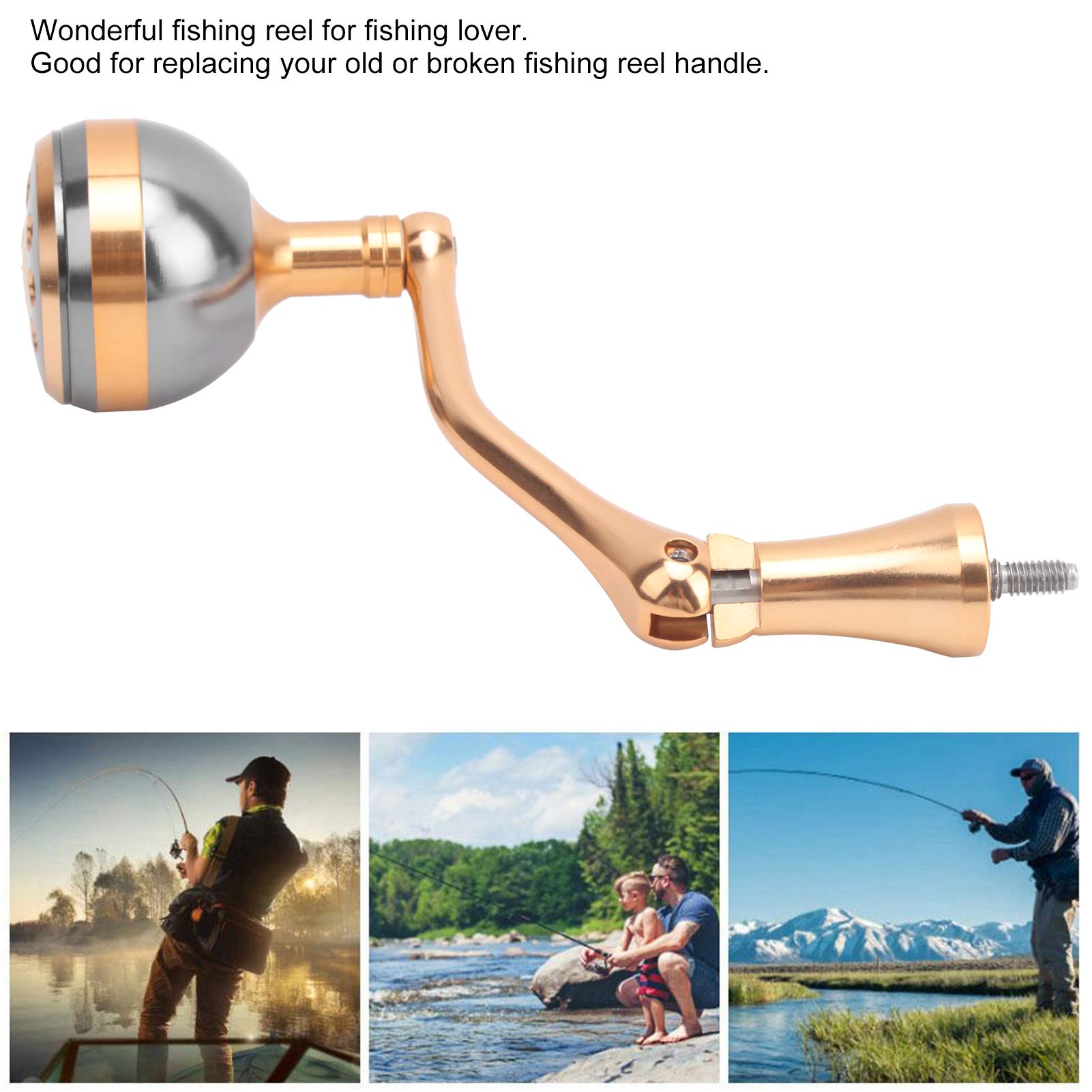 Handle for Gear Fishing Reel, Handle Conversion Aluminum Alloy Gear Fishing Reel Handle Grip for Spinning Reel(M) Other Fishing Tools and Accessories