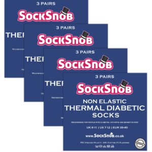 12 Pack Mens Viloft Non Binding Thermal Diabetic Socks | Sock Snob (7-12, Grey)