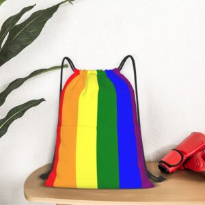 PAUSEBOLL LGBT Gay Pride Drawstring Backpack Rainbow String Bag Gym Sackpack Waterproof Cinch Sports Sack for Men Women Beach Yoga Traveling School Gifts One Size