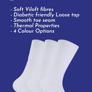 12 Pack Mens Viloft Non Binding Thermal Diabetic Socks | Sock Snob (7-12, Grey)