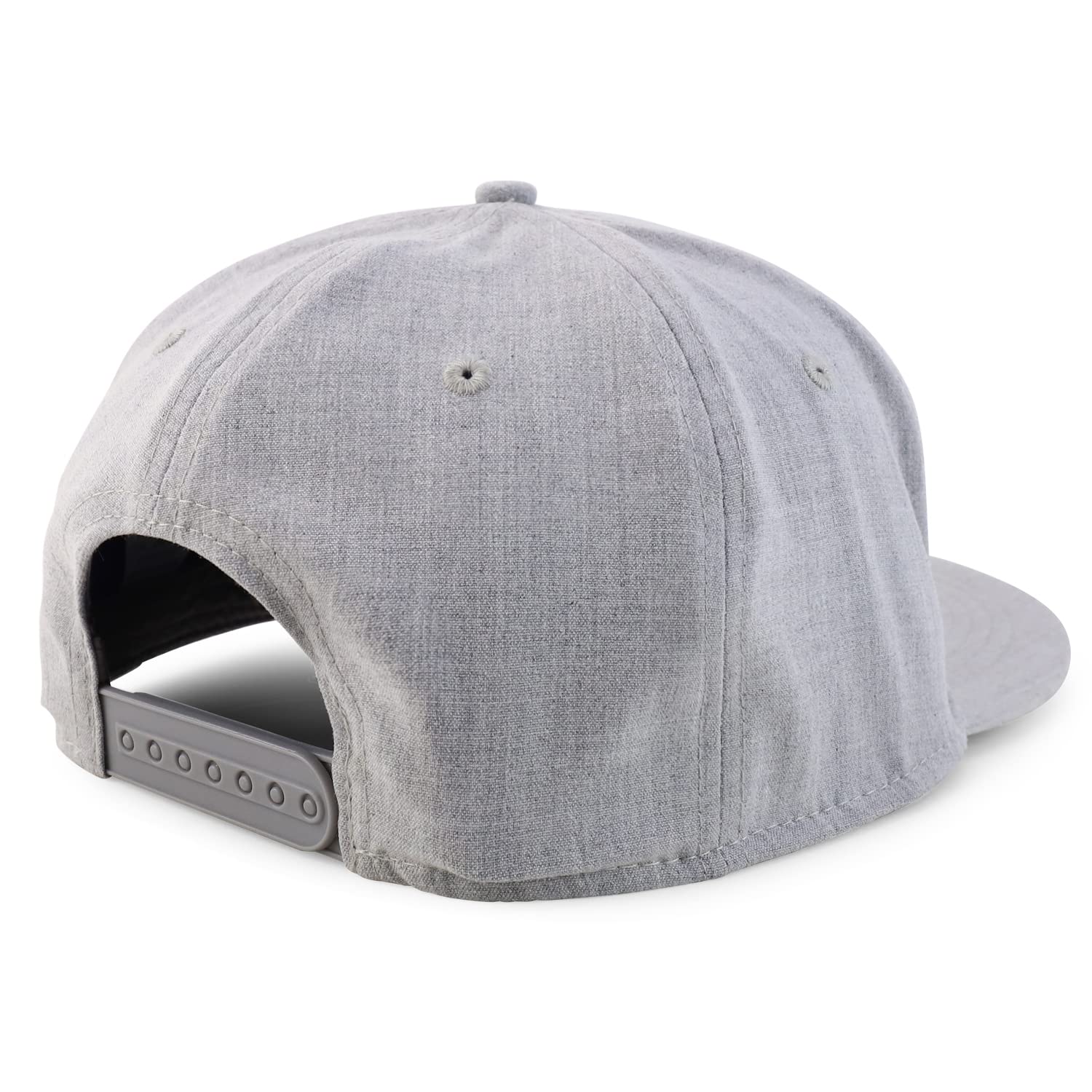 Armycrew Oversized 2XL Structured Flatbill Snapback Cap for Big Heads - Heather Grey - 2XL