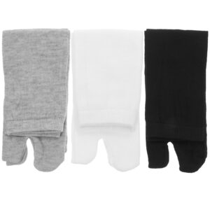 sewacc 3 pairs toe socks cotton socks elastic cotton tabi socks tabi toe socks unisex socks for men women (white+ grey+ black)