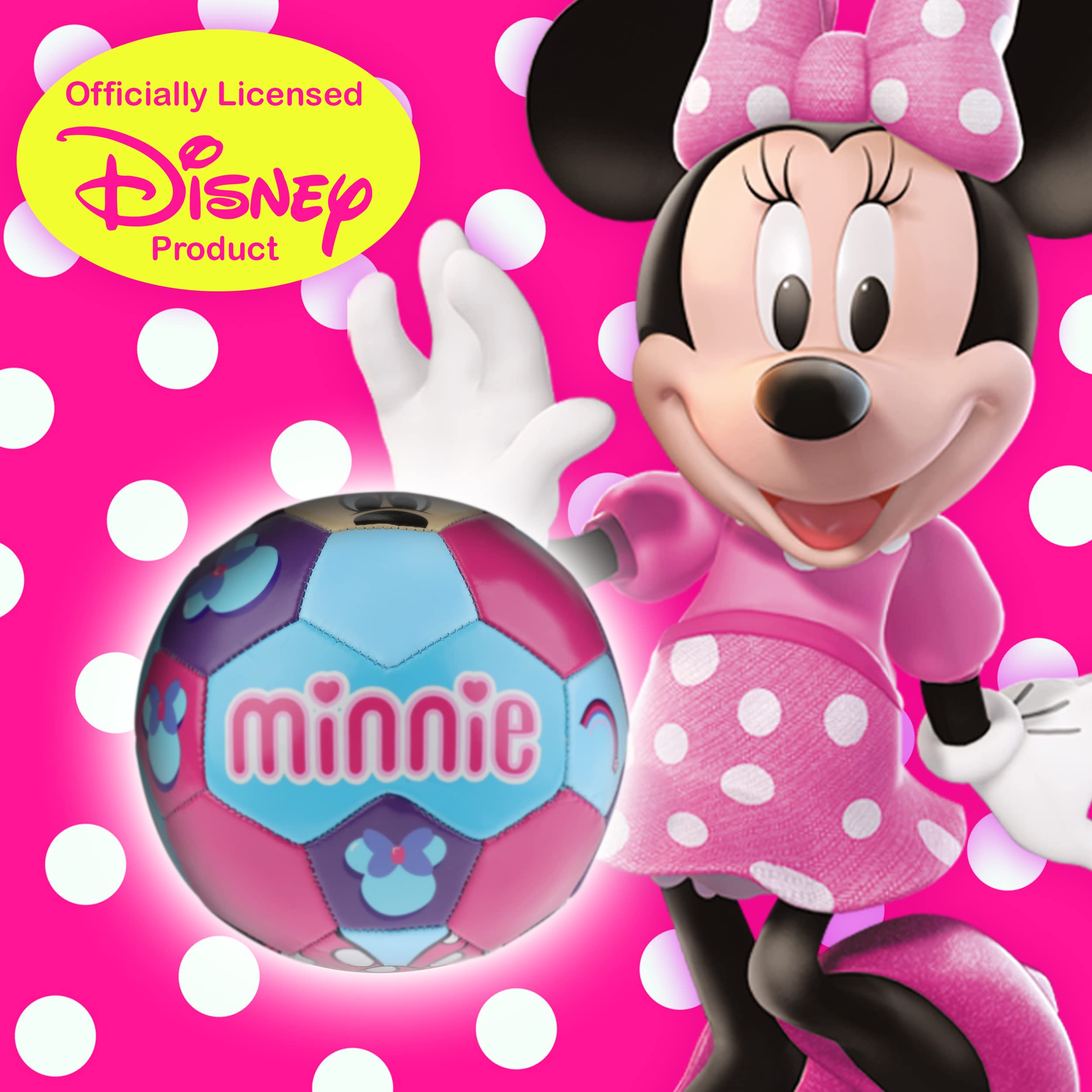 Capelli Sport Disney Minnie Mouse Soccer Ball, Peekaboo Minnie Youth Kids Mini Soccer Ball, Multi, Size 3