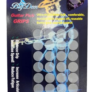 BigDeer 48pc Ultra-thin 0.6mm/0.024in Guitar Pick Grips and 2 guitar picks with grip. Help You Hold Guitar Picks,Stop Dropping Your Guitar Picks While Playing