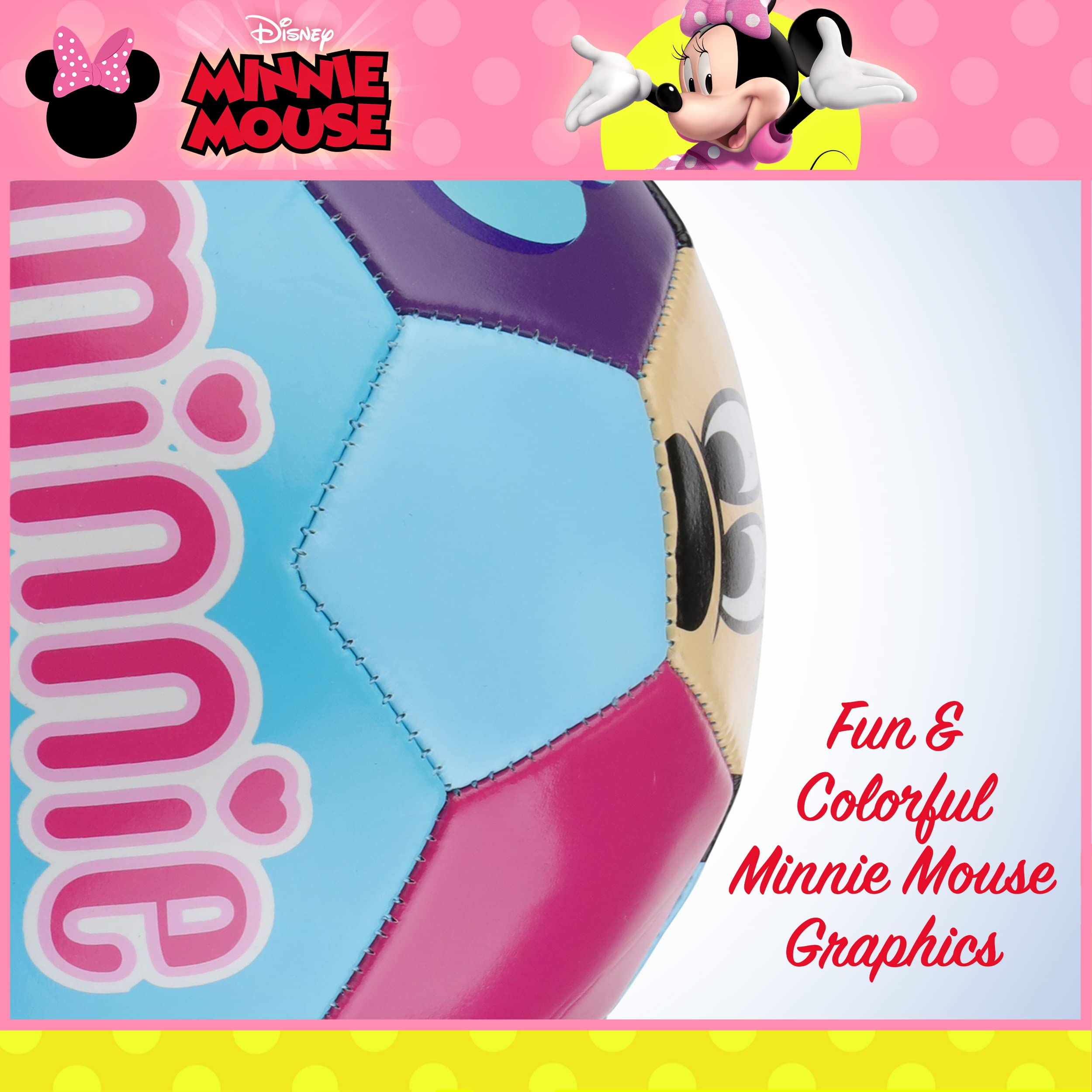 Capelli Sport Disney Minnie Mouse Soccer Ball, Peekaboo Minnie Youth Kids Mini Soccer Ball, Multi, Size 3