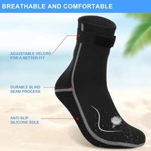 Gimilife Neoprene Socks 3MM Water Socks for Women Men, Waterproof Diving Wetsuit Socks Sand Socks for Beach Volleyball Snorkeling Surfing Kayaking Swimming Water Sports Activities (High Style,XL)