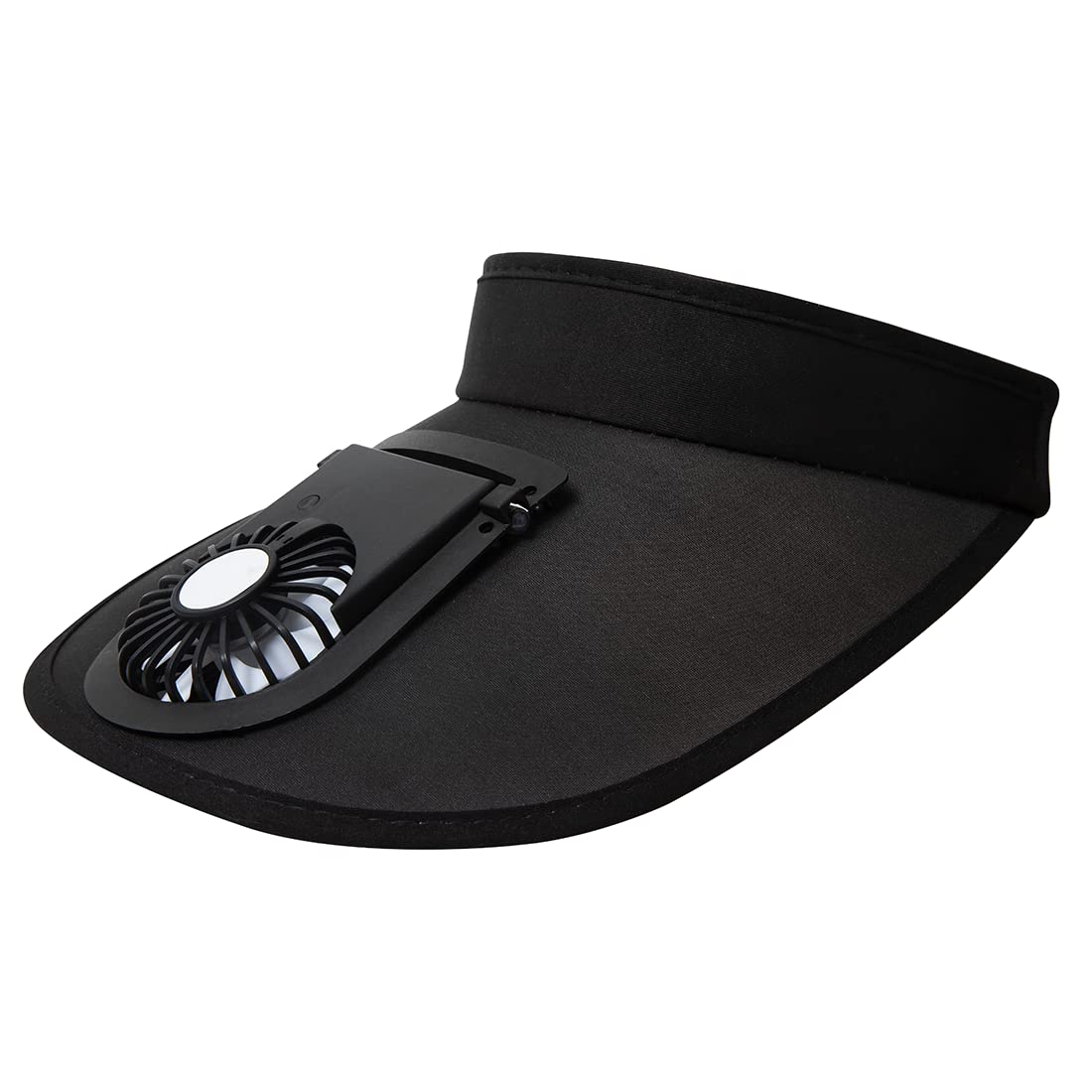 Sun Visor Hats with Fan-Three Speeds-Large Area Sun Protection,Adjustable Elastic Buckle Black