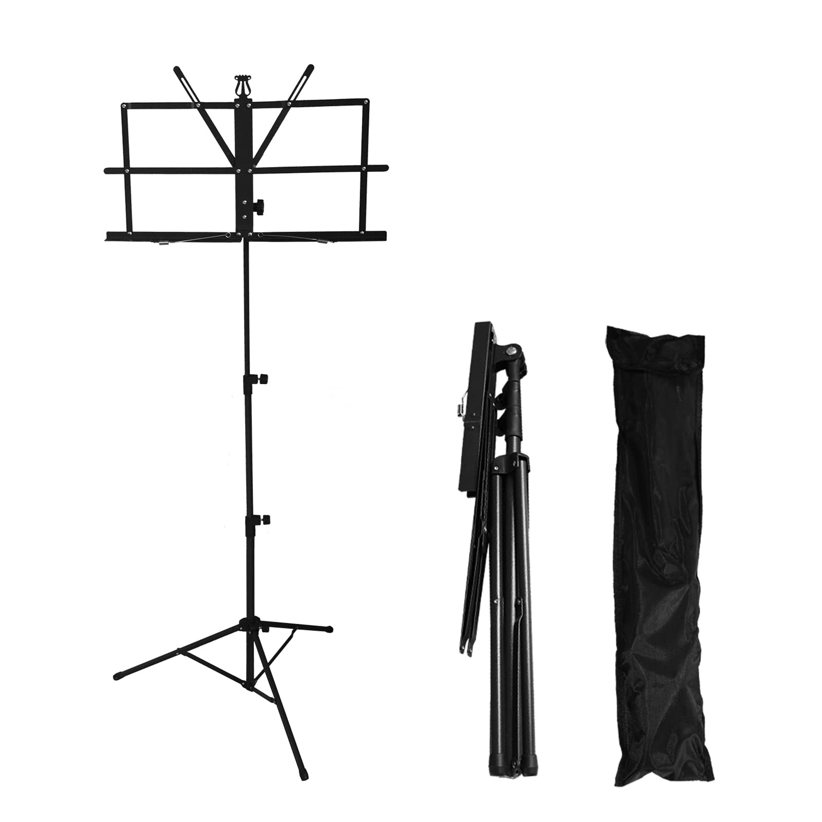 Mosico Music Stand for Sheet Music Portable 2 in 1 Dual-Use Folding Sheet Music Stand Music Holder with Carrying Bag