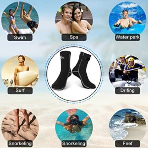 Gimilife Neoprene Socks 3MM Water Socks for Women Men, Waterproof Diving Wetsuit Socks Sand Socks for Beach Volleyball Snorkeling Surfing Kayaking Swimming Water Sports Activities (High Style,XL)