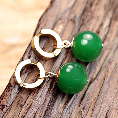 Goku Black Potara Earring,1 Pair Zamasu Agate Drop Earrings Green