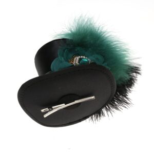 Comott Mini Top Hat Headband Fascinator Ostrich Feather Top Hat for Derby Tea Party