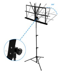 Mosico Music Stand for Sheet Music Portable 2 in 1 Dual-Use Folding Sheet Music Stand Music Holder with Carrying Bag