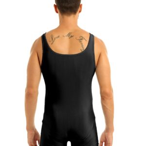 Yihuimin Men's One Piece Tank Top Sports Workout Leotard Bodysuit Wrestling Singlet Underwear Black 3X-Large