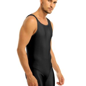 Yihuimin Men's One Piece Tank Top Sports Workout Leotard Bodysuit Wrestling Singlet Underwear Black 3X-Large