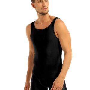 Yihuimin Men's One Piece Tank Top Sports Workout Leotard Bodysuit Wrestling Singlet Underwear Black 3X-Large