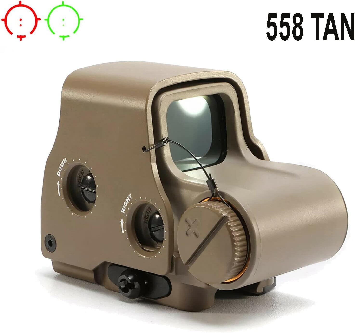 558 Holographic red and Green dot Metal Sight with Quick Release 20mm Rail（Tan