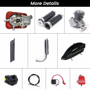 100cc Bicycle Engine Kit, 2-Stroke Gas Motor Bike Kit Air-Cooling Bicycle Motorized Full Set Super Fuel-efficient for Most 26" /28" Bikes Bicycle Scooter…