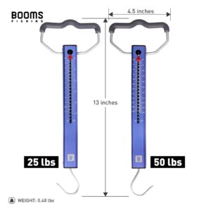 Booms Fishing TS2 Aluminum Tube Fish Scale, Spring Fishing Drag Scale, Easy to Read Hanging Scale, 50 lbs Pull Scales, Widely Used for Hooks Tension, Rigs Tension, Fishing Scale, Luggage Scale