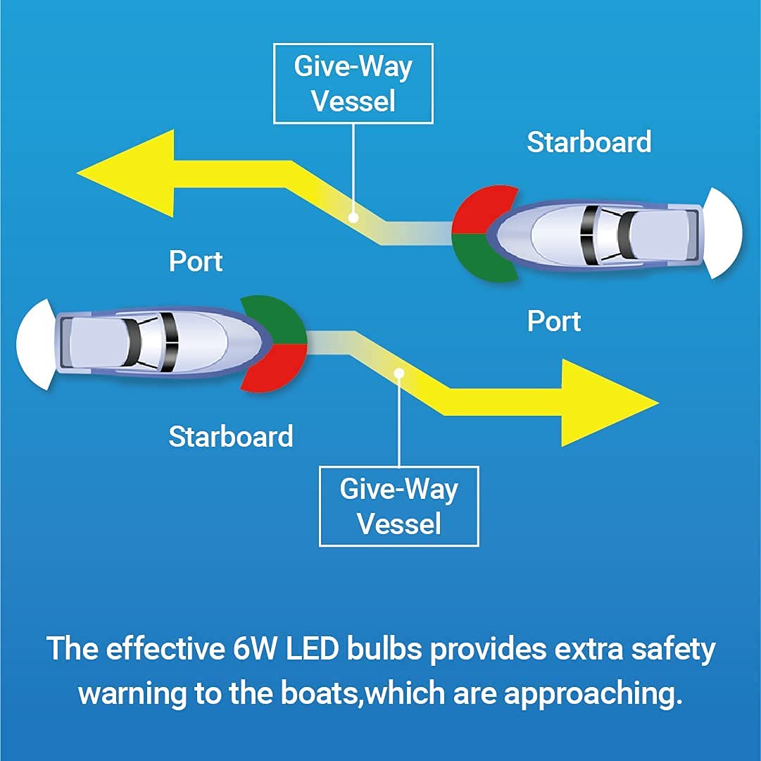 marinexplore Boat Navigation Lights Bi-Color Bow Light Pontoon, Skeeter, Power Boat and Skiff LED Marine Navigation lamp Silver