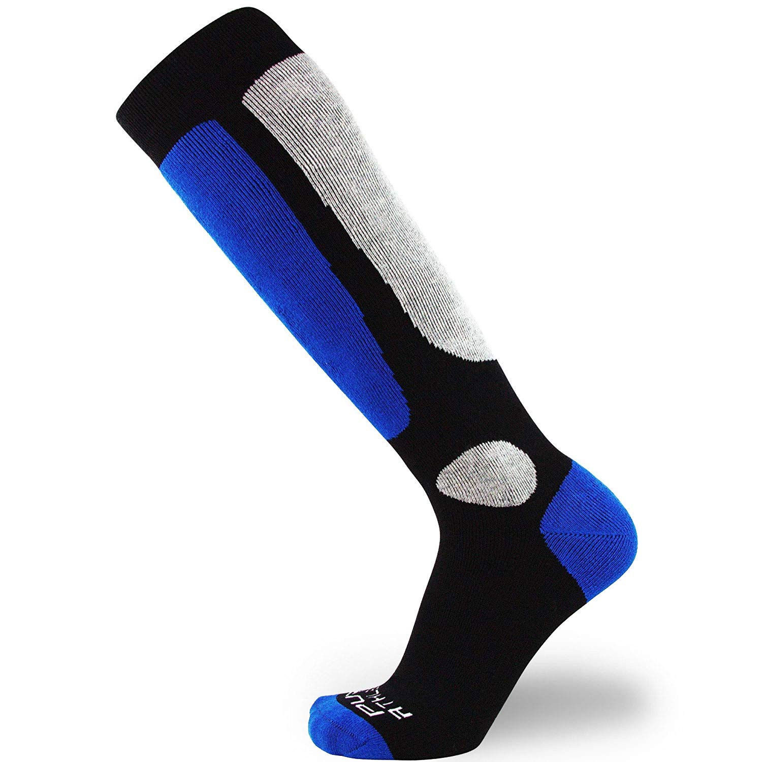 Pure Athlete Value Ski and Snowboarding Socks - Cold Weather Socks for Skiing (S/M, 2 Pairs - Black(1)-Blue(1))