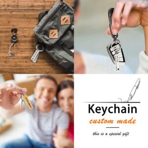 Personalized Double Sided Custom Keychain, Personalized Engraving Phone Number Name Address Anti-Lost Keychain, Custom Drive Safe Car Key chain Gift for Family Lover (Black)